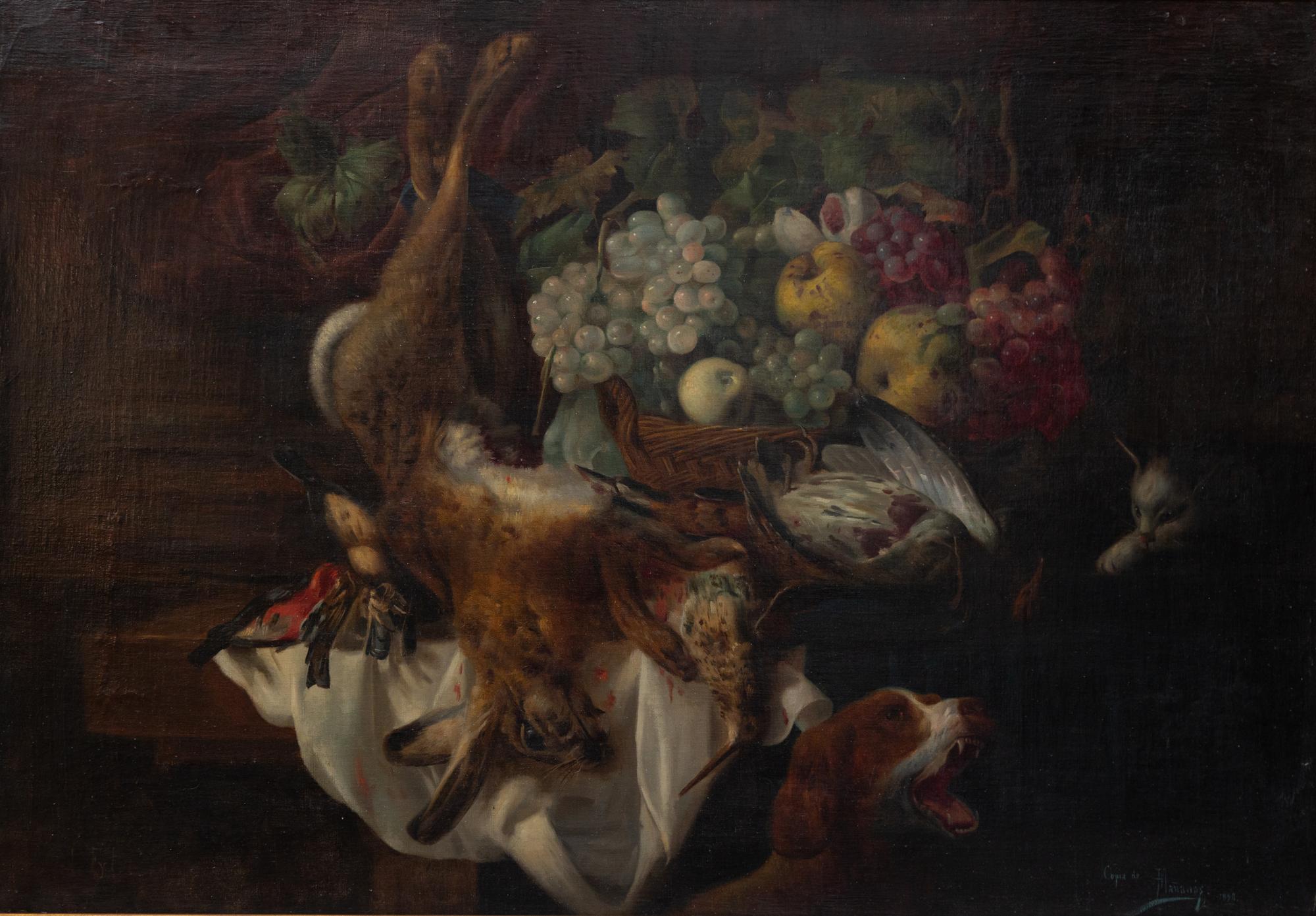 Still Life with Game, Rabbit and Fruit , 1898