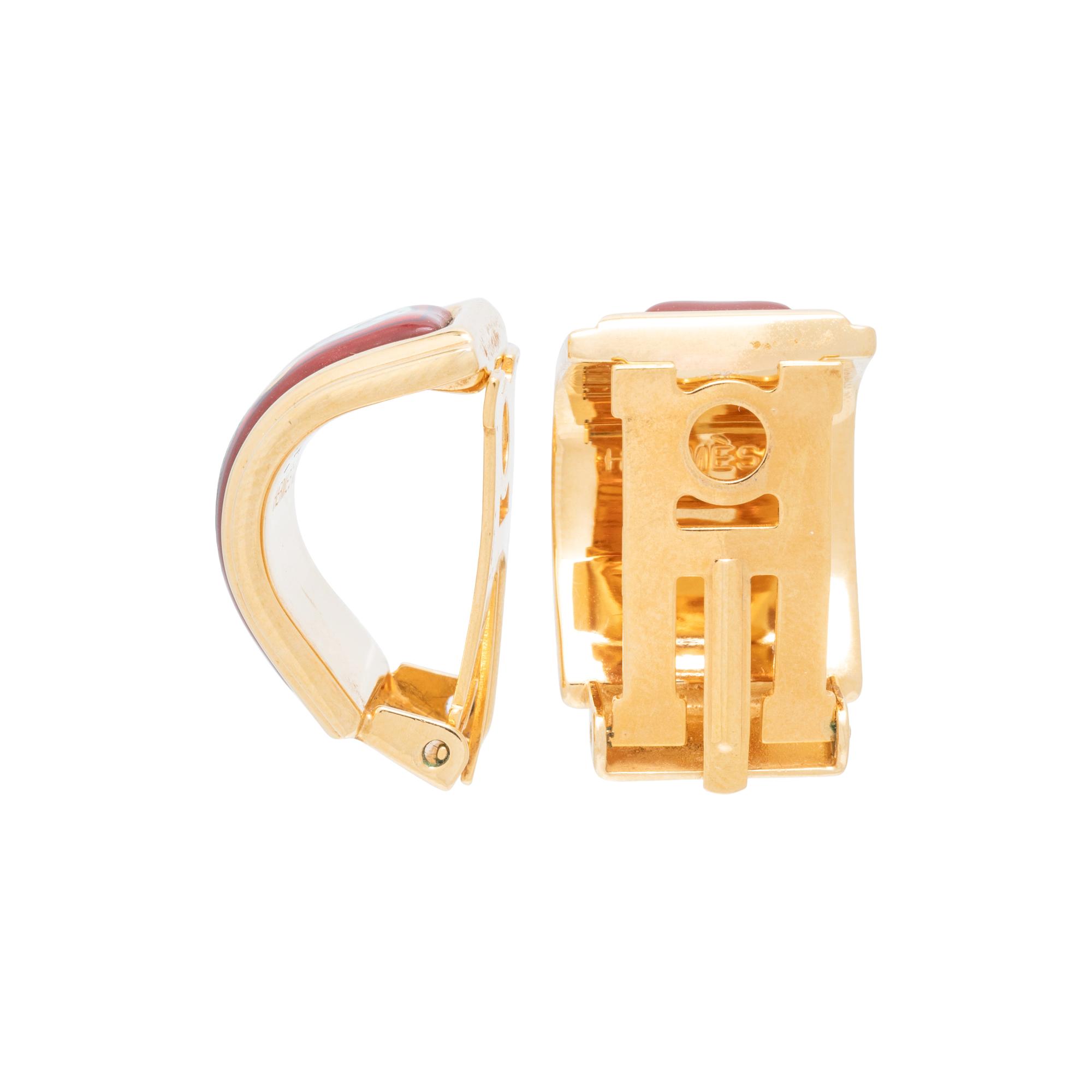 HERMÈS, BANGLE AND EARCLIPS