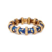 VAN CLEEF & ARPELS, YELLOW GOLD AND ENAMEL BRACELET