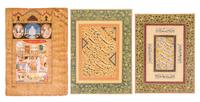 Seven Mughal Paintings Largest 19 1/4 x 13 3/8 inches (image).