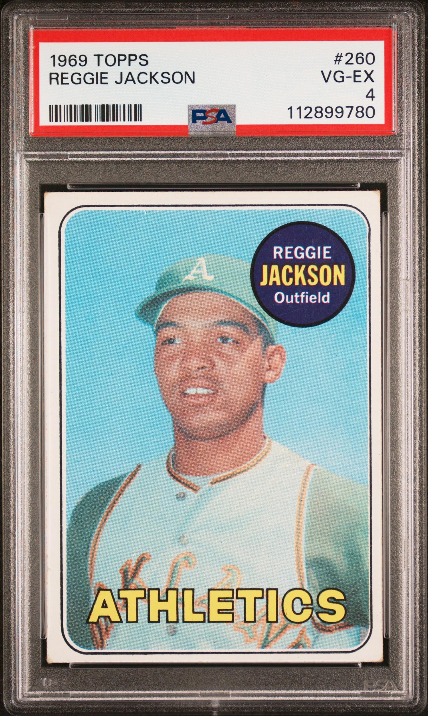 A 1969 Topps Reggie Jackson Rookie Baseball Card (PSA 4 VG-EX)