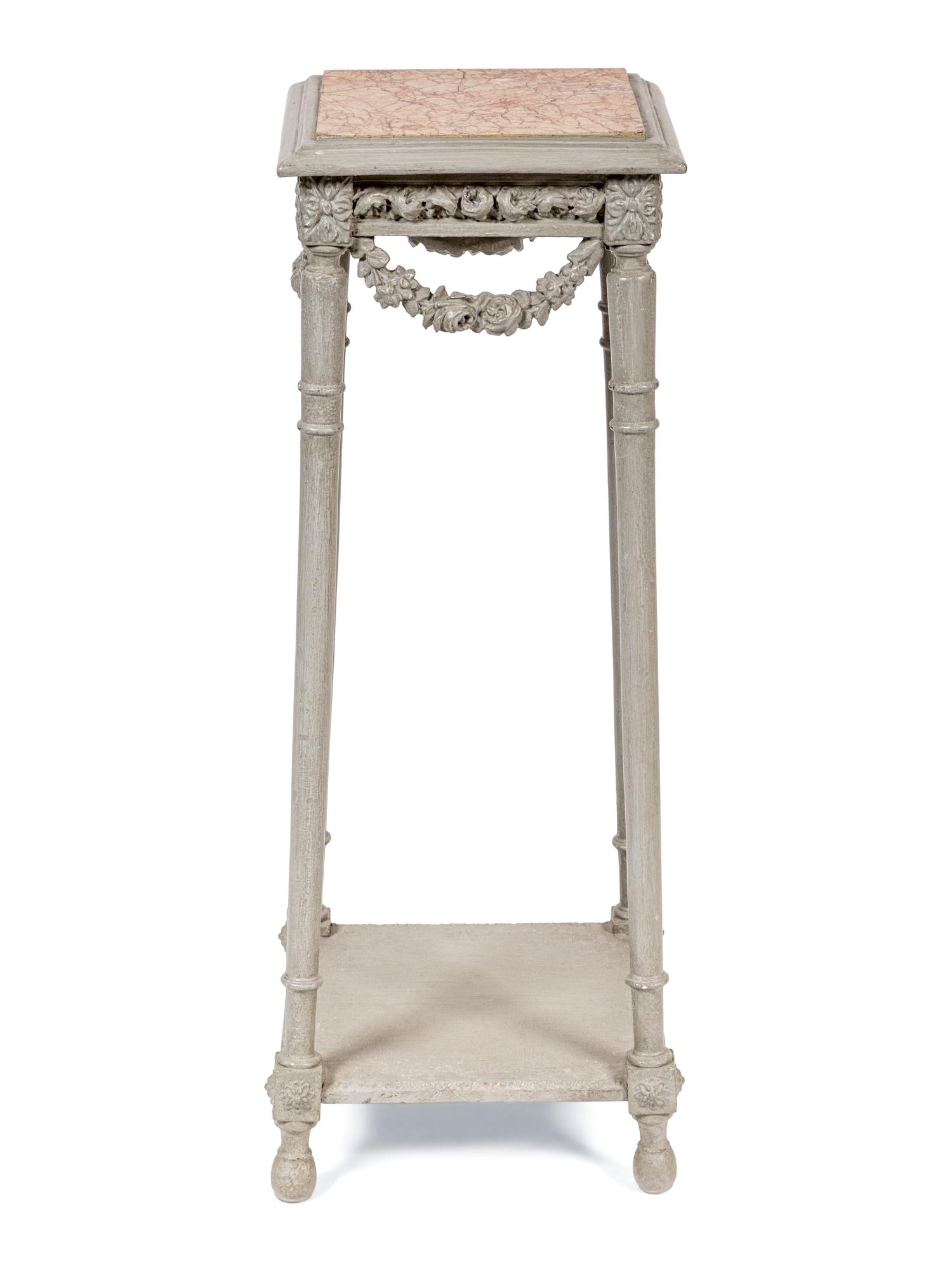 A Louis XVI Style Grey-Painted Jardinière Stand