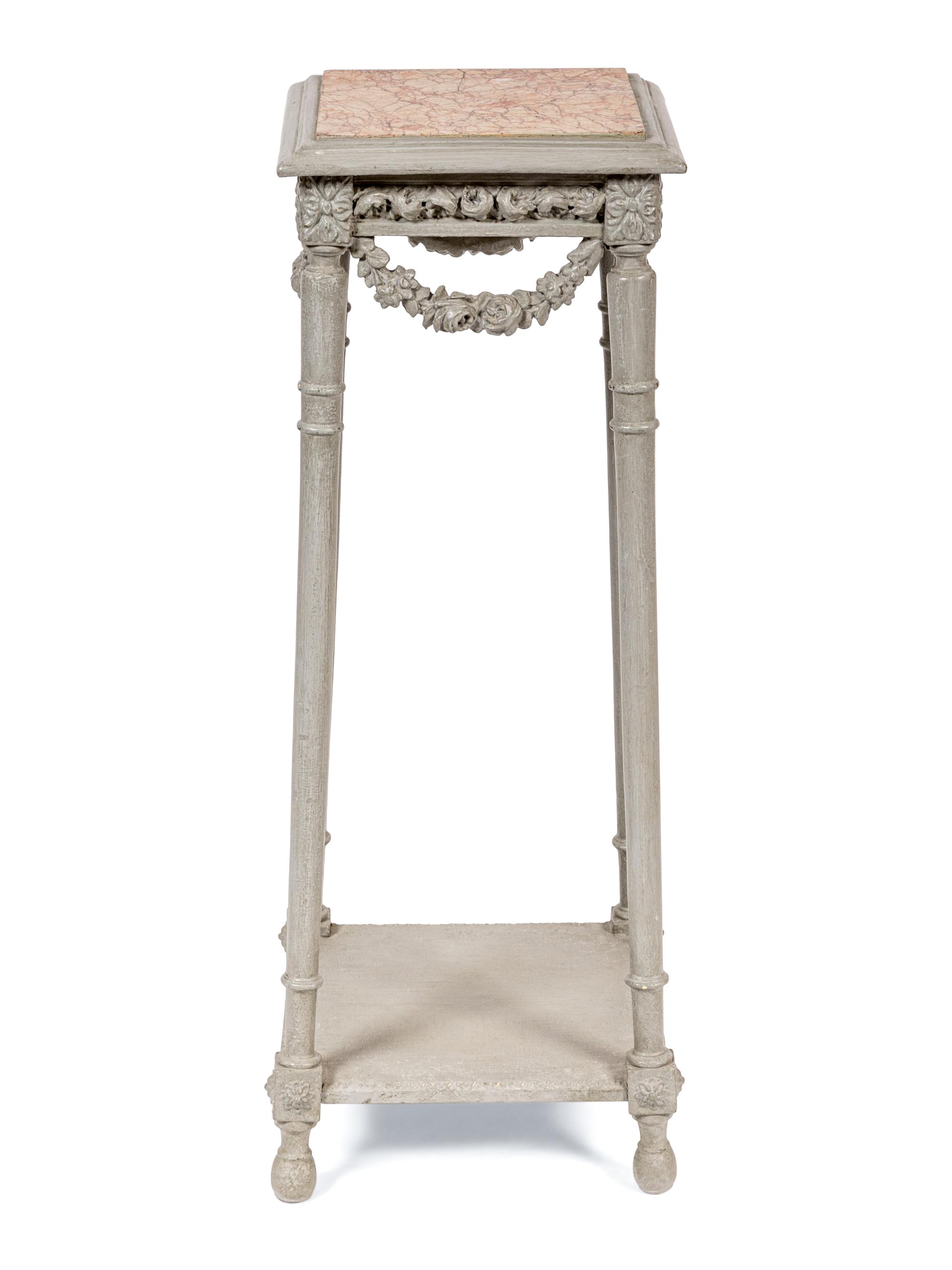 A Louis XVI Style Grey-Painted Jardinière Stand