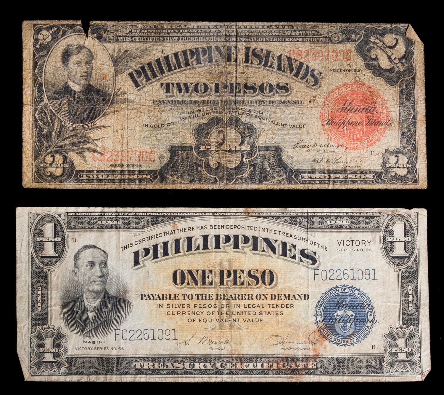 Two Phillippine Commonwealth Pesos