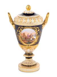 A Continental Porcelain Lidded Vase
