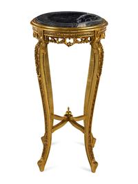 A Louis XVI Style Giltwood Marble-Top Jardinière Stand
