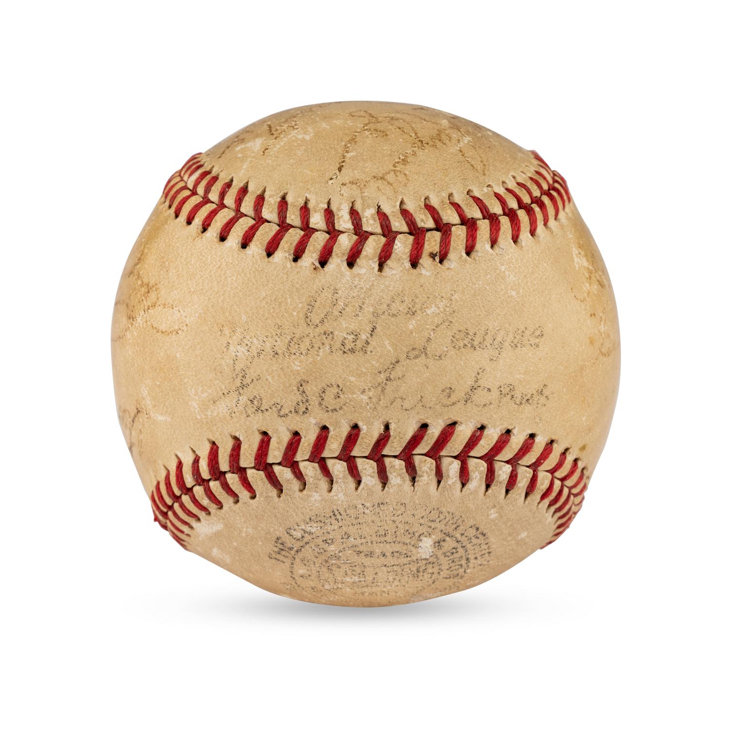 A 1939 Chicago Cubs Team Signed Autograph Baseball Featuring Dizzy Dean and Gabby Hartnett (Beckett Authentication Services)