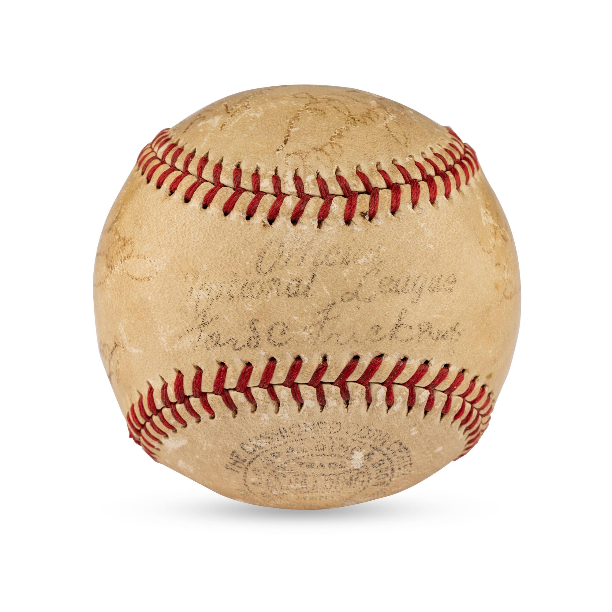 A 1939 Chicago Cubs Team Signed Autograph Baseball Featuring Dizzy Dean and Gabby Hartnett (Beckett Authentication Services)