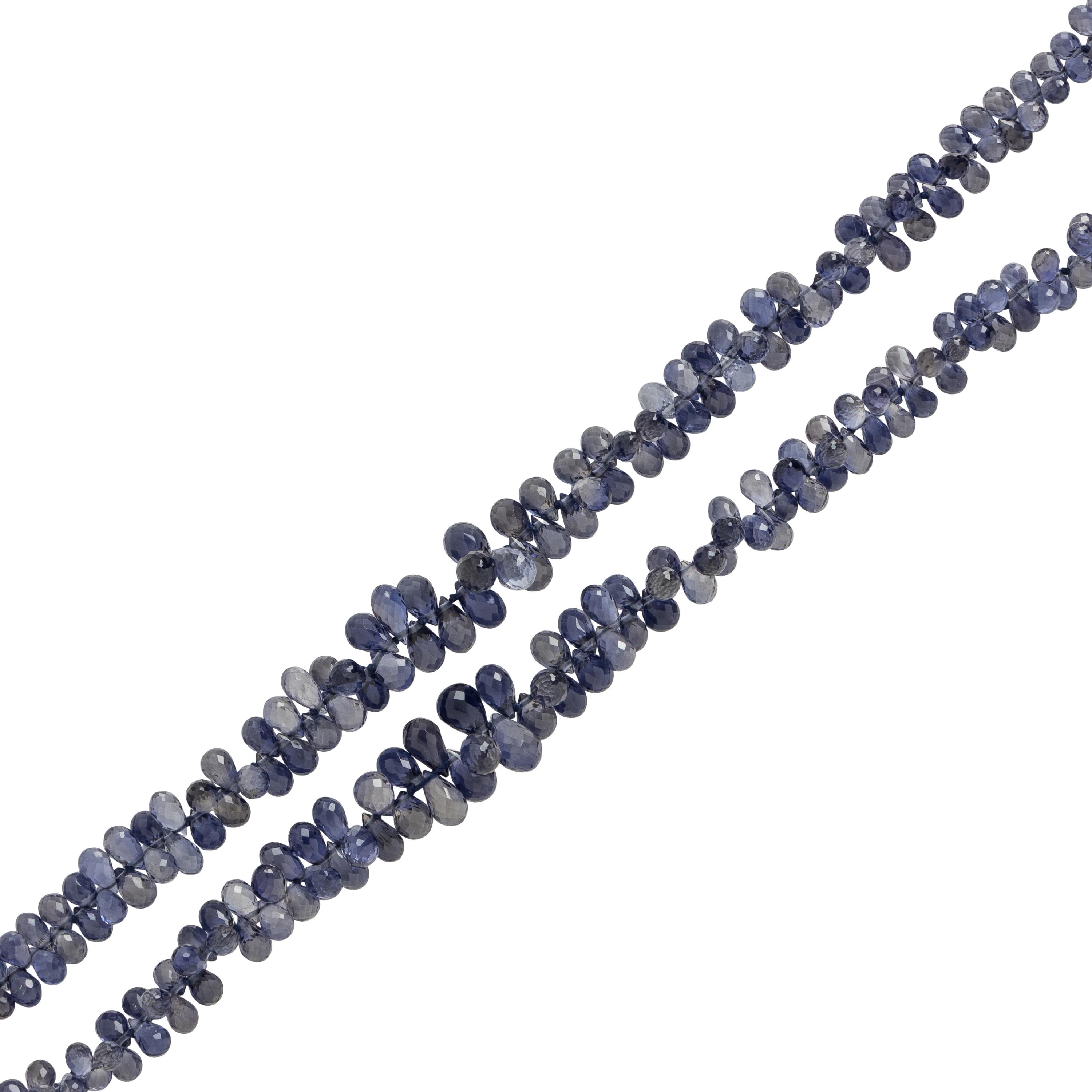Mish, Iolite and White Gold Bead Necklace