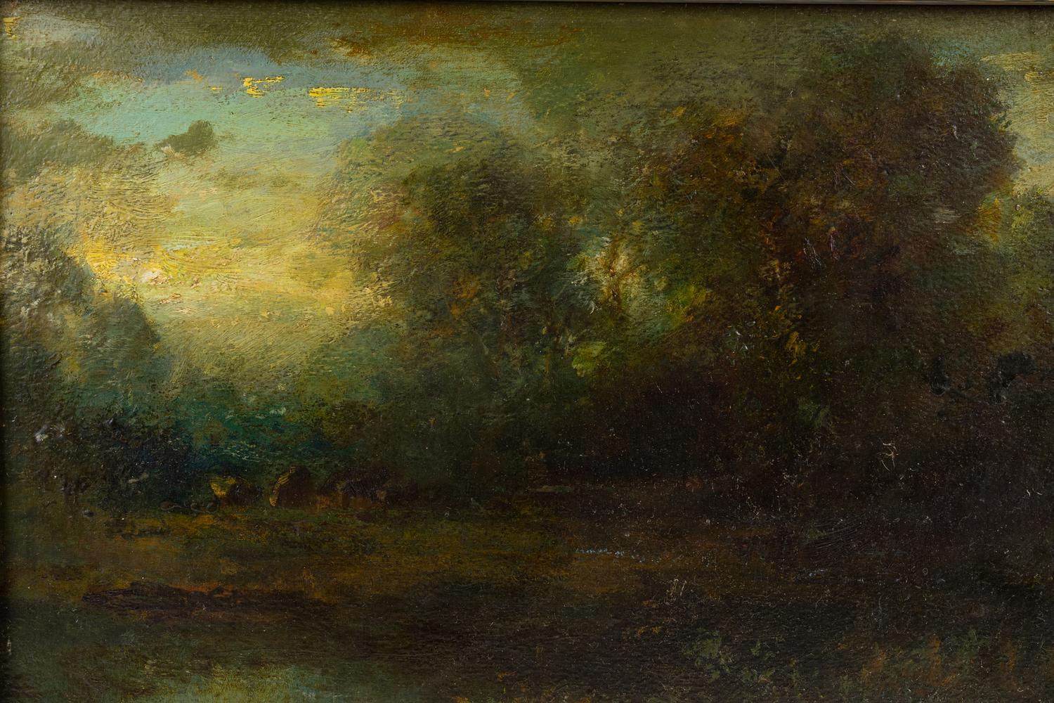 Cattle Grazing Near a Stream