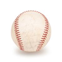 A 1970 Chicago Cubs Team Signed Autograph Baseball Including Ernie Banks, Leo Durocher, Bill Williams, Fergie Jenkins and Ron Santo (Beckett Authentication Services Letter BAS Certified),