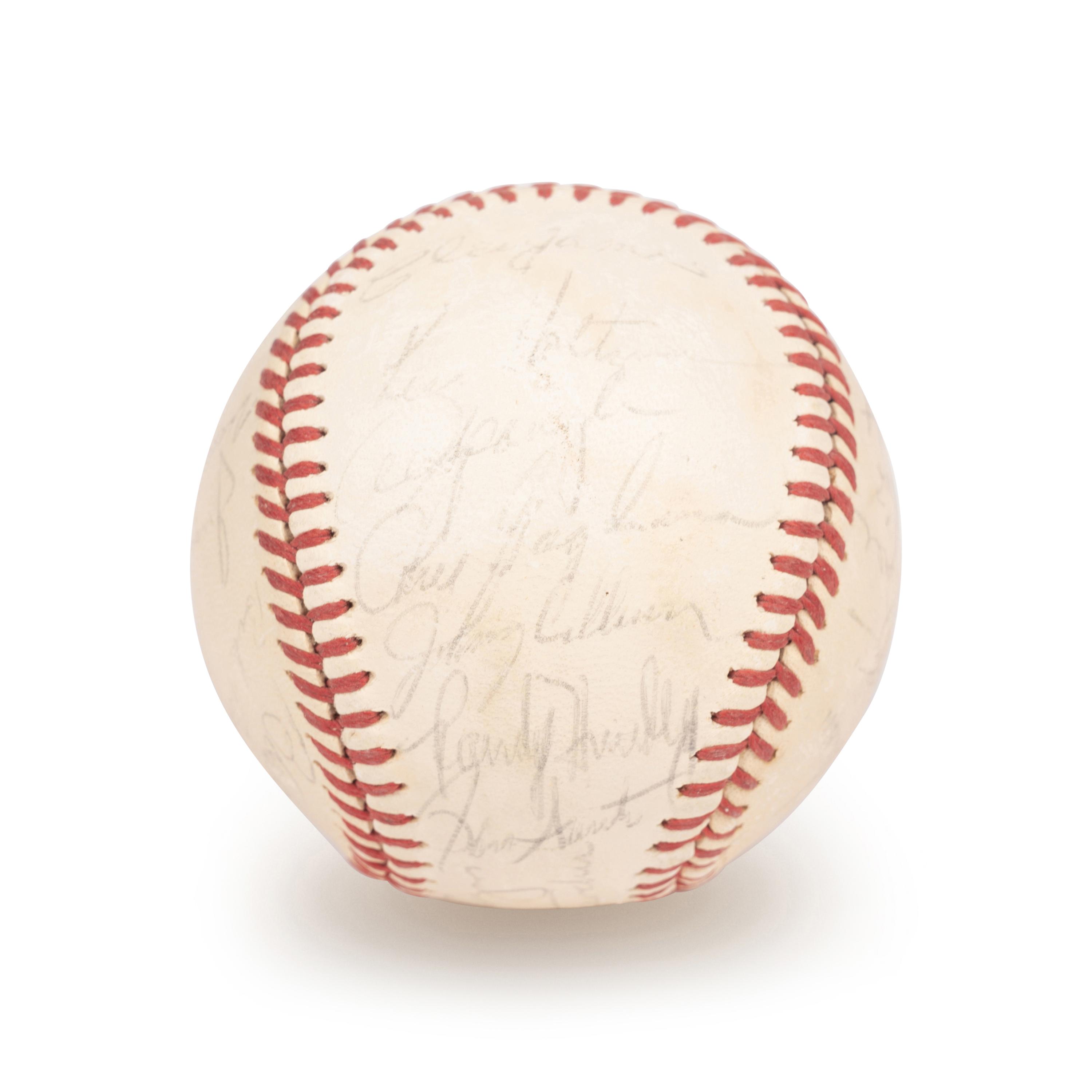 A 1970 Chicago Cubs Team Signed Autograph Baseball Including Ernie Banks, Leo Durocher, Bill Williams, Fergie Jenkins and Ron Santo (Beckett Authentication Services Letter BAS Certified),