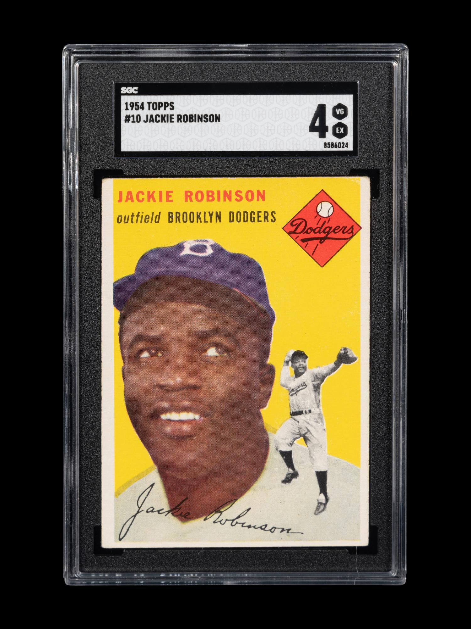 A 1954 Topps Jackie Robinson Baseball Card No. 10 (SGC 4 VG-EX)