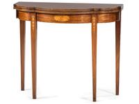 A Federal Inlaid Mahogany Shaped-Top Game Table