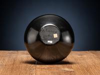 Blackware Pottery Jar, with Repeating Feather Design