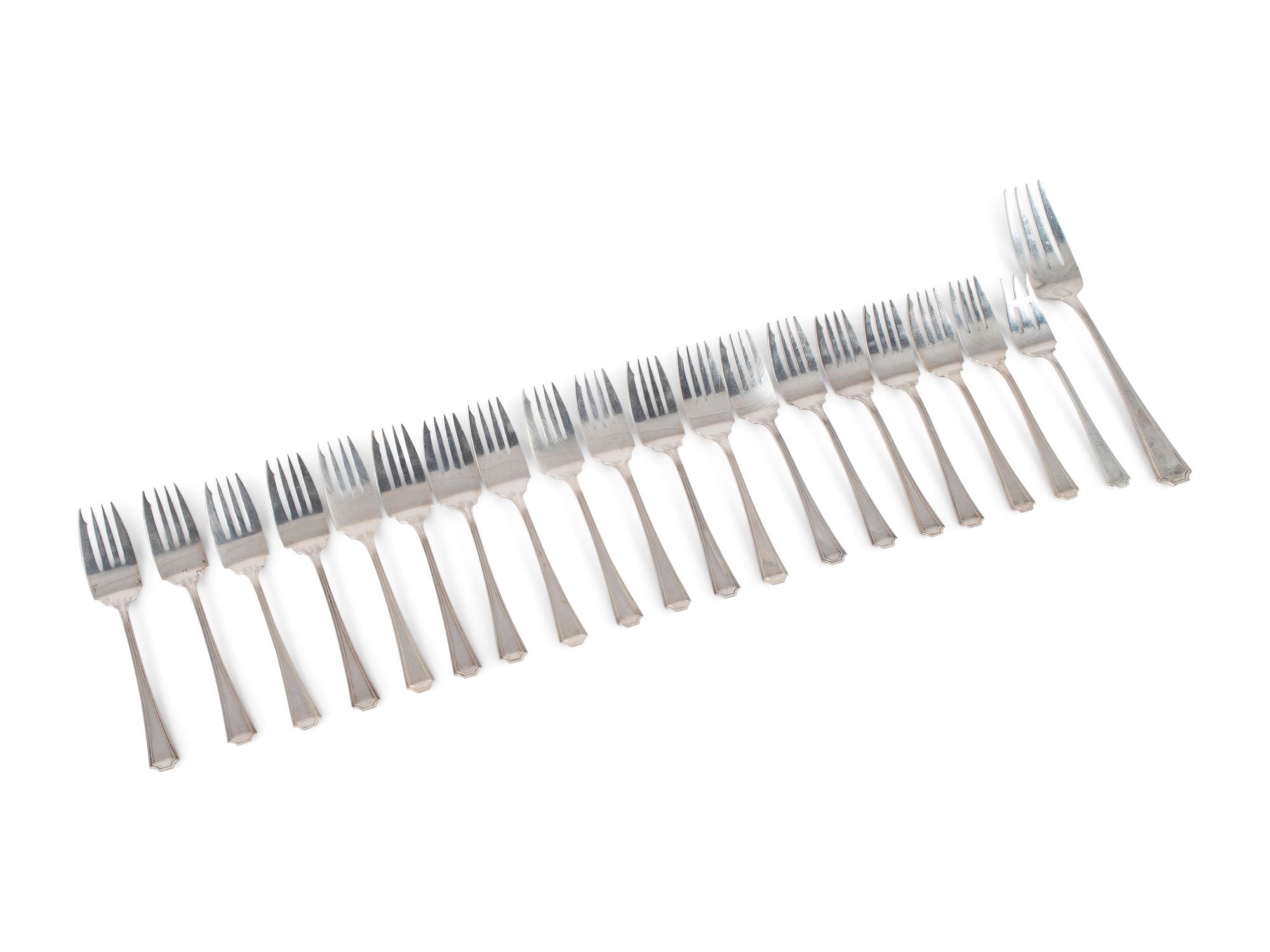 An Assembled Gorham and Durgin Silver Flatware Service