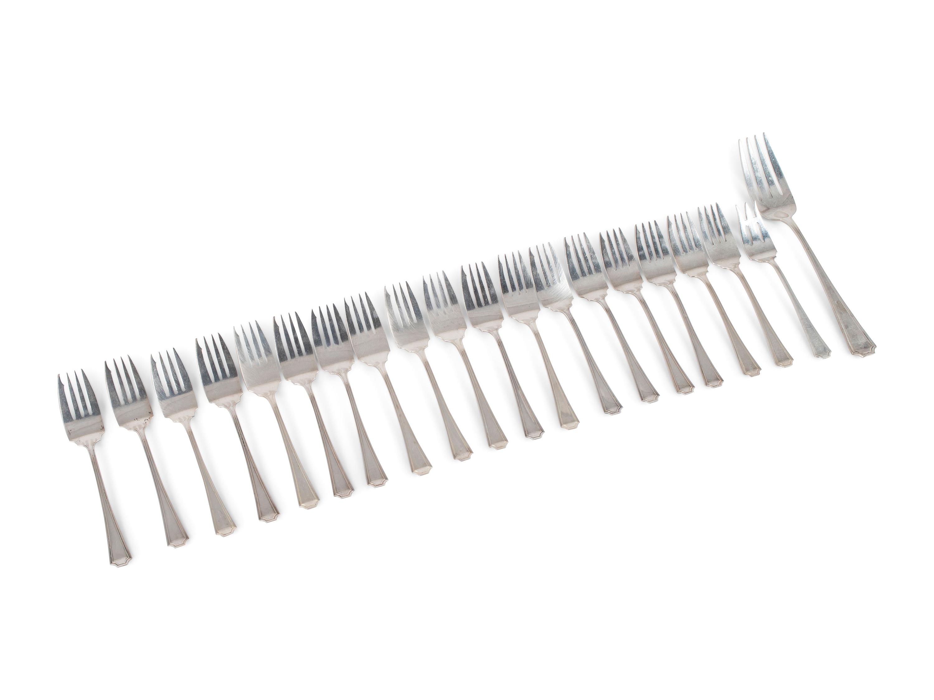 An Assembled Gorham and Durgin Silver Flatware Service