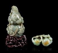 Two Celadon and Russet Jade Articles