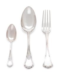 comprising: 4 serving spoons 4 dinner forks 5 teaspoons 13 items total.