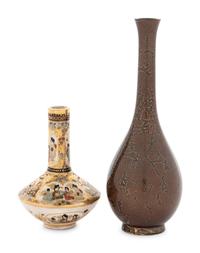 Two Japanese Bottle Vases