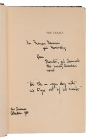 WILDER, Thornton (1897-1975). The Cabala . New York: Albert & Charles Boni, 1926.