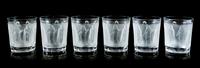 Lalique, France, 20th Century, Set of Six Glasses