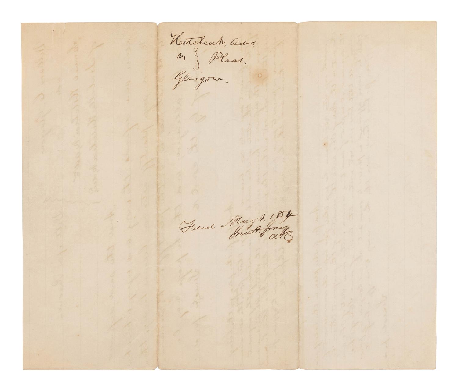 LINCOLN, Abraham (1809-1865). Autograph document signed three times ("Lincoln p. d[efendant]"). [Tazewell County, IL, ca 1 May 1865].