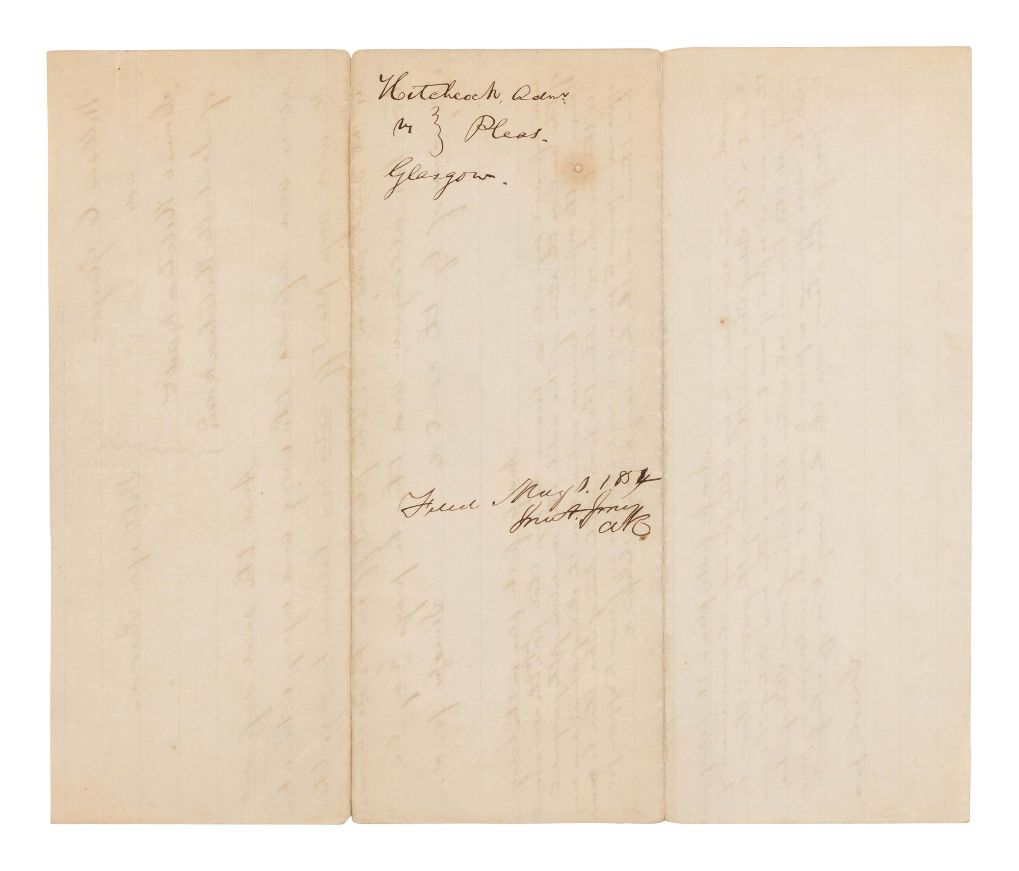 LINCOLN, Abraham (1809-1865). Autograph document signed three times ("Lincoln p. d[efendant]"). [Tazewell County, IL, ca 1 May 1865].