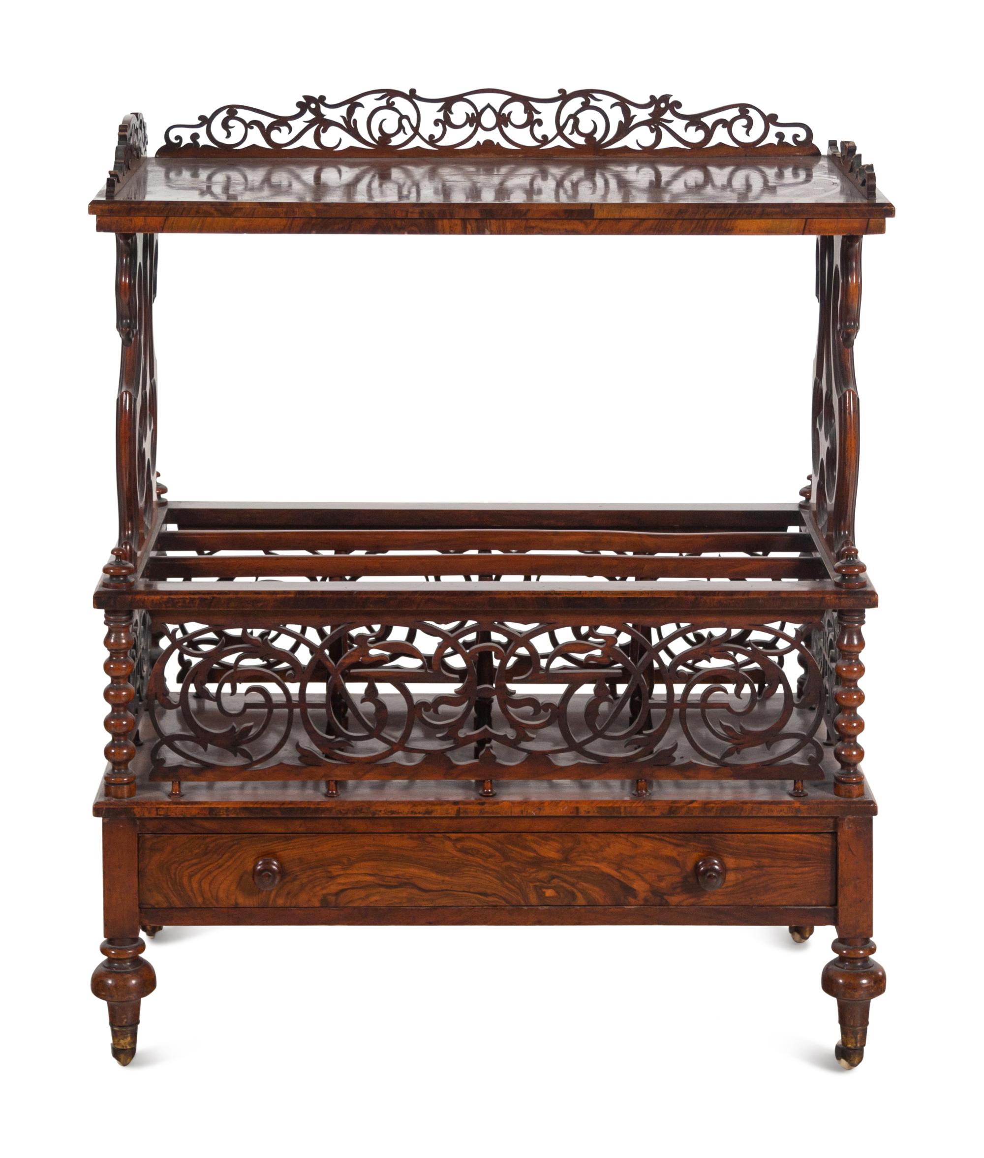 A Victorian Mahogany Canterbury Table