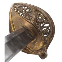 Ames Model 1850 Foot Officer's Sword with Scabbard Throat Inscribed to Captain Samuel Hubbard from the National Blues