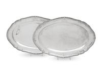 A Pair of George III Silver Meat Platters