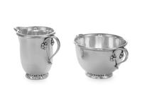 A Danish Silver Creamer and Sugar (Item 89 on original listing.)