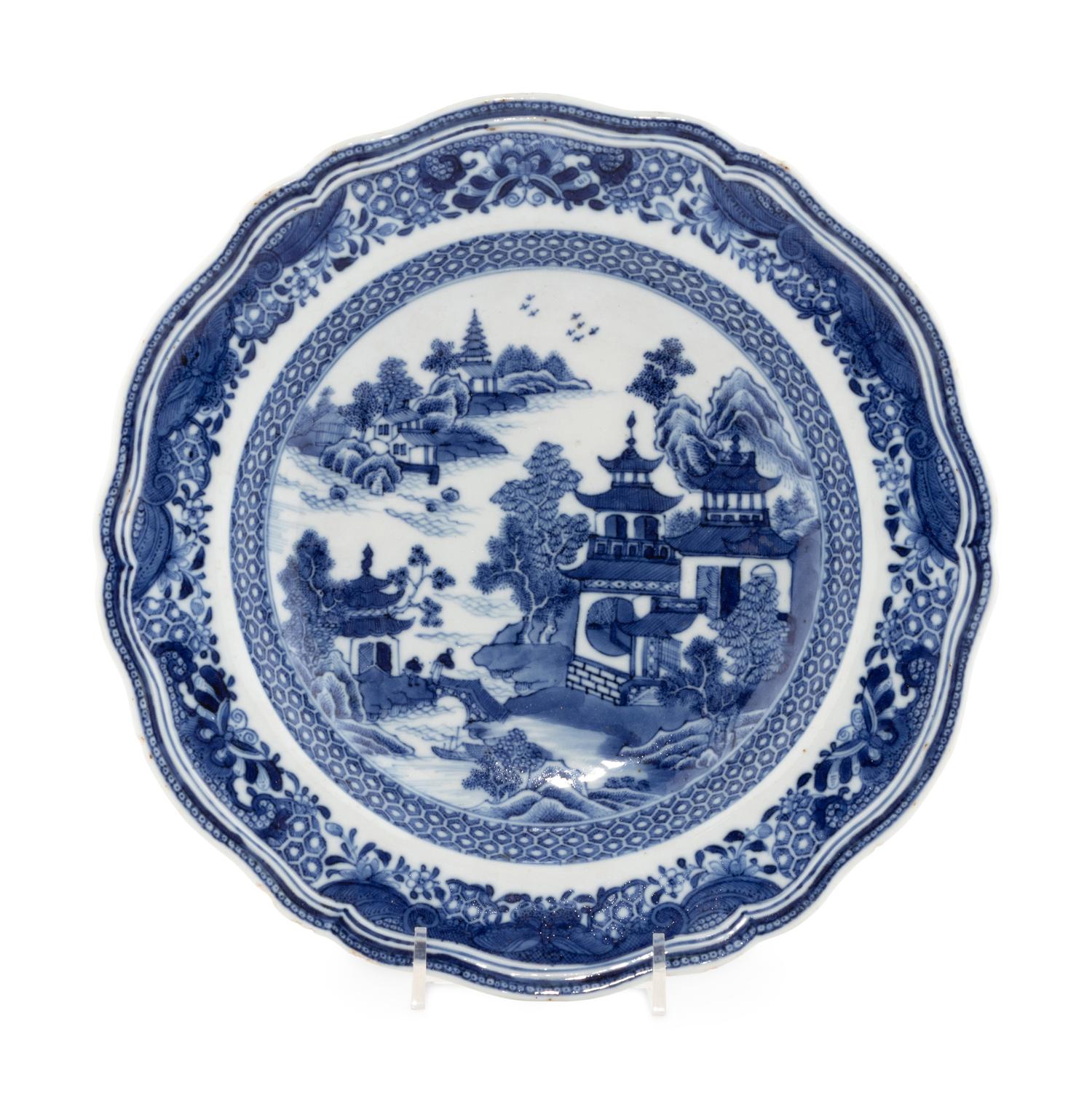 A Chinese Export Blue and White Porcelain Soup Bowl