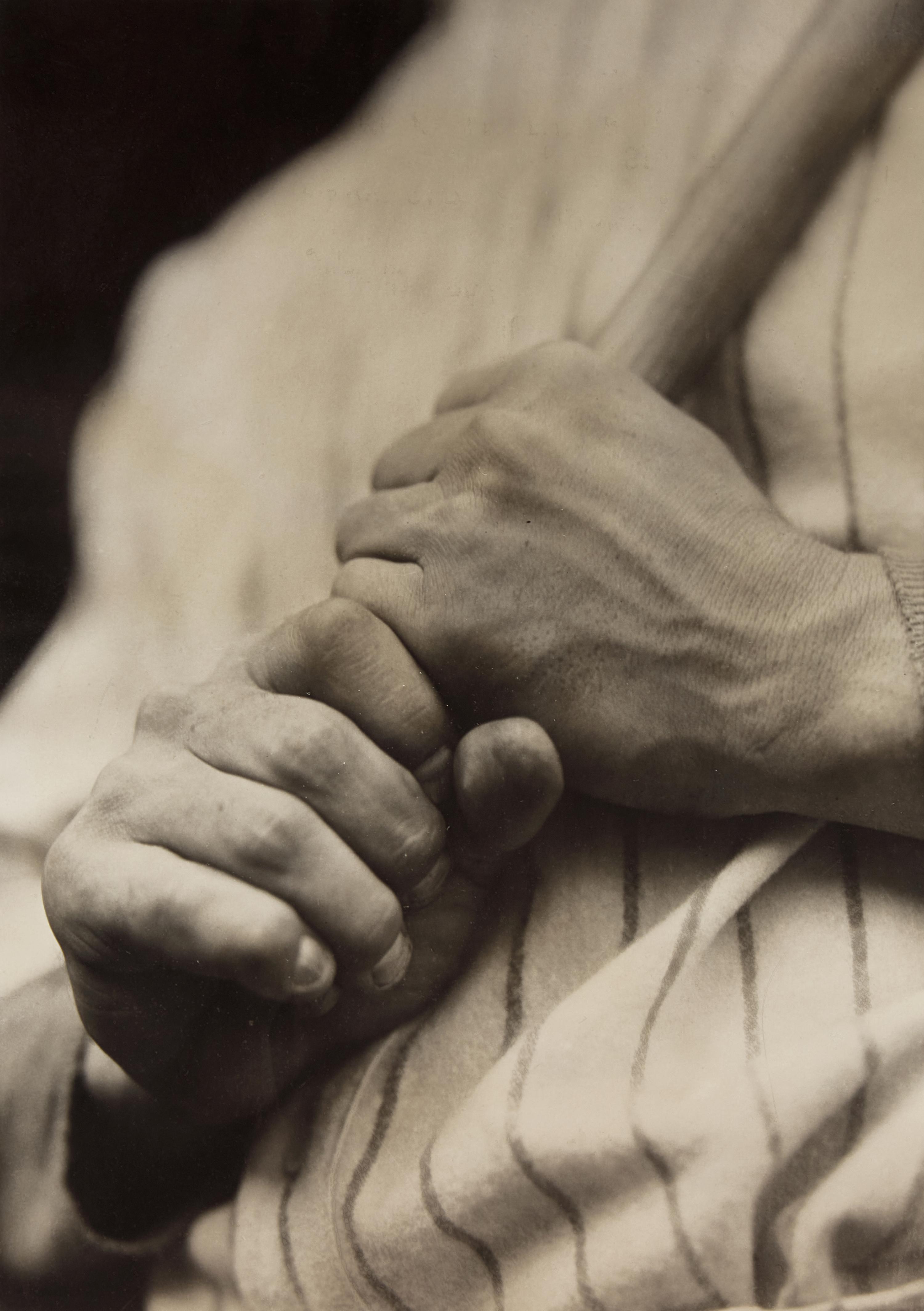 [Baseball] "The Two Big Guns of the N.Y. Yanks": A Striking Type 1 Press Photograph of Lou Gehrig's Hands