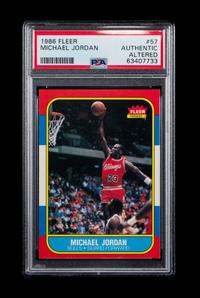 A 1986 Fleer Michael Jordan Rookie Basketball Card No. 57 (PSA Authentic)