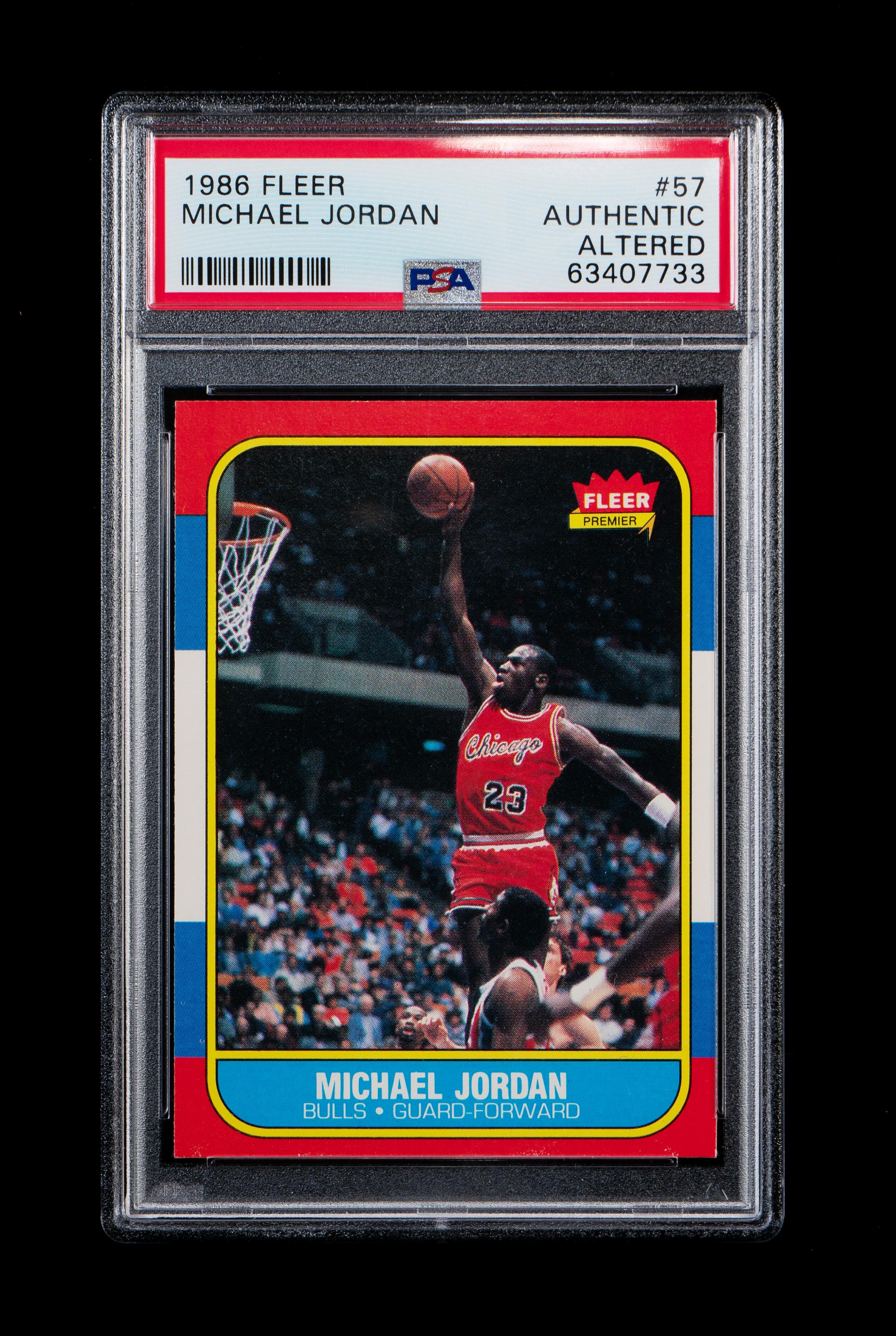 A 1986 Fleer Michael Jordan Rookie Basketball Card No. 57 (PSA Authentic)