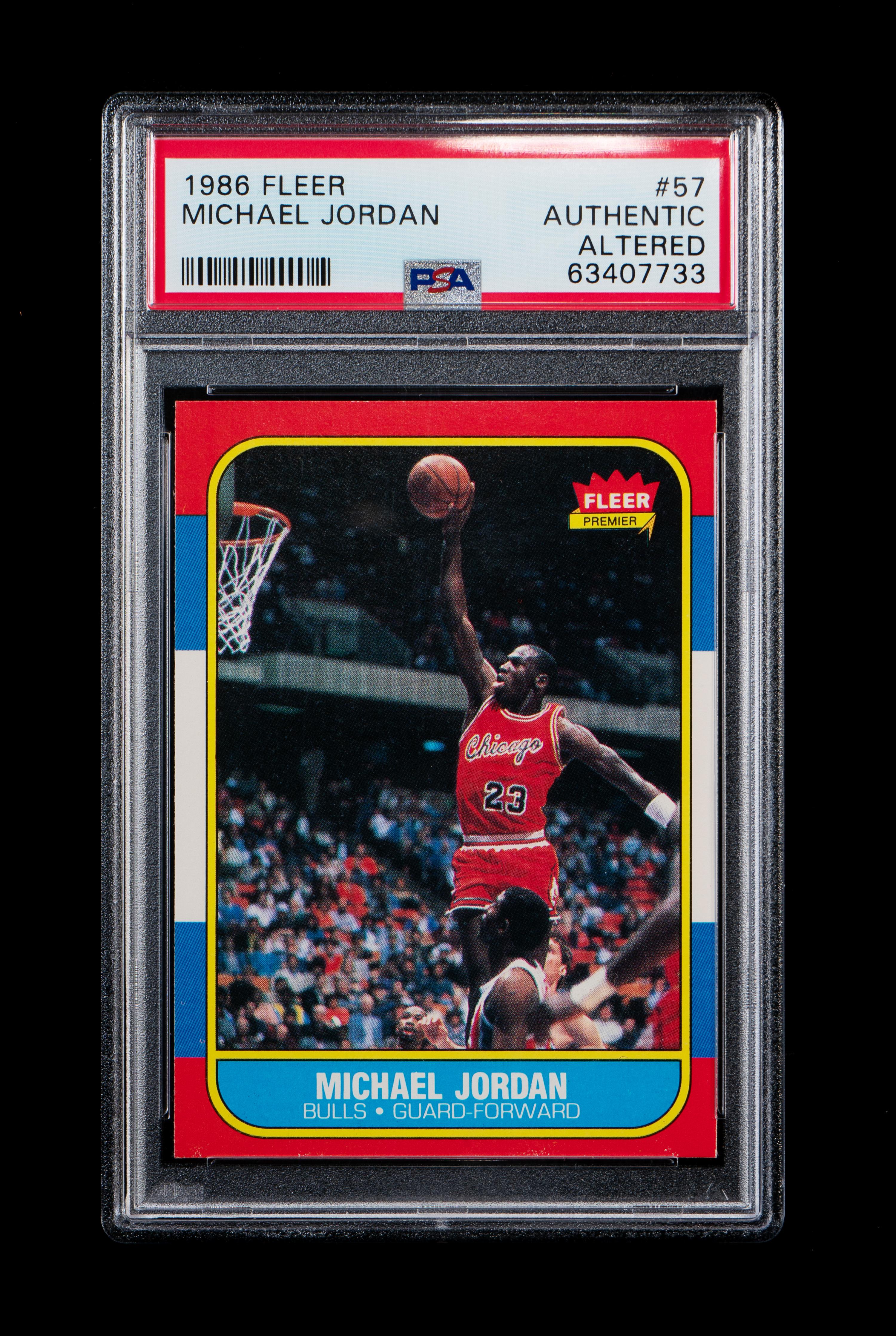 A 1986 Fleer Michael Jordan Rookie Basketball Card No. 57 (PSA Authentic)