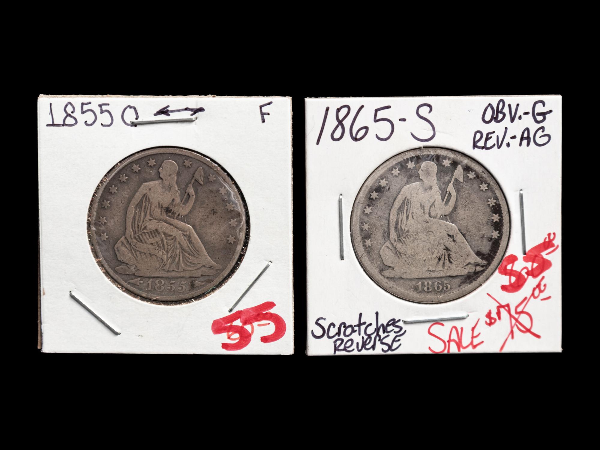 Two Seated Liberty 50c Coins