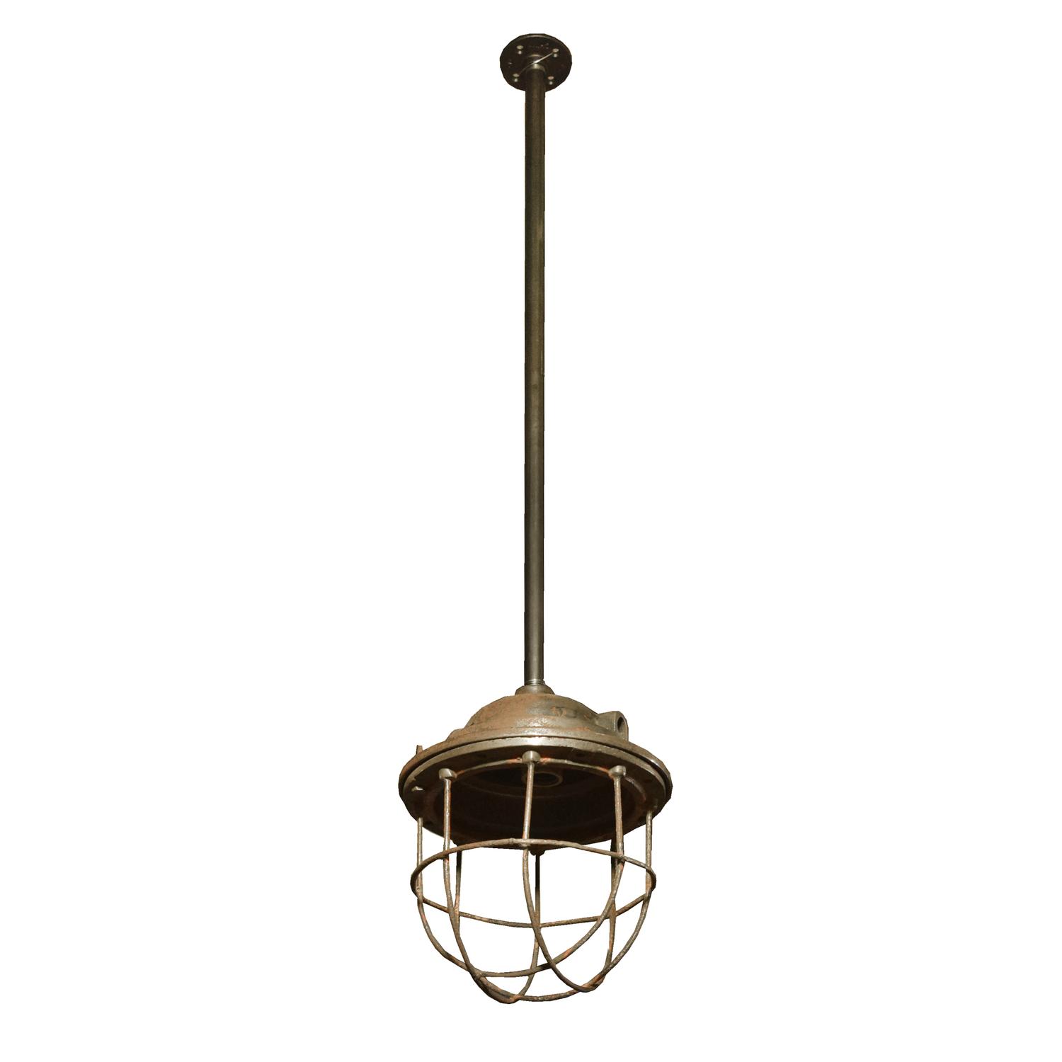 A Set of Three Cast Iron Light Fixtures 10" W x 10" D x 42" H — England, 20th Century