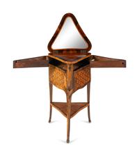 A Louis XV/XVI Transitional Style Parquetry Triangular Poudreuse Mechanique
