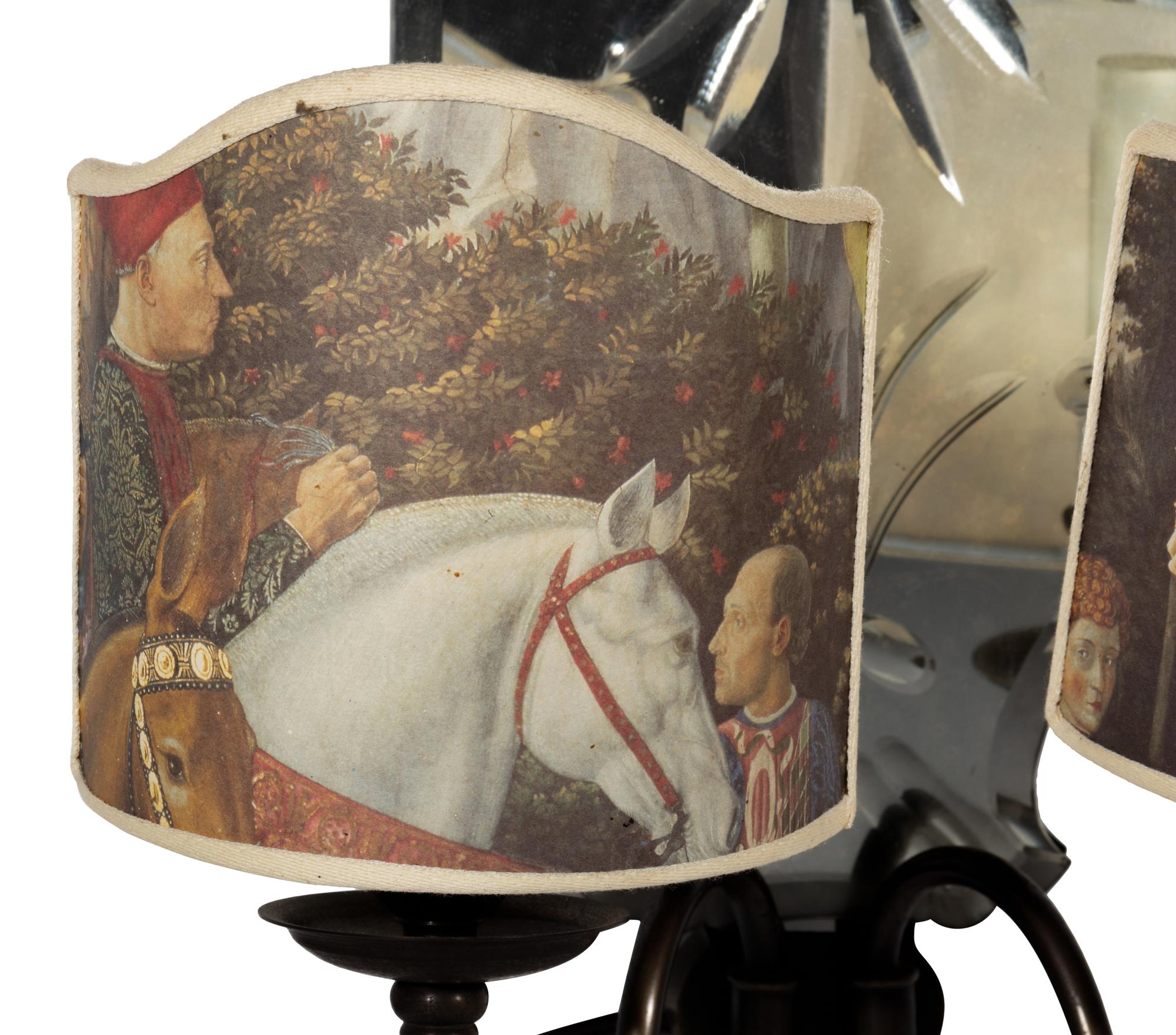 A Venetian Etched Glass Two-Light Sconce