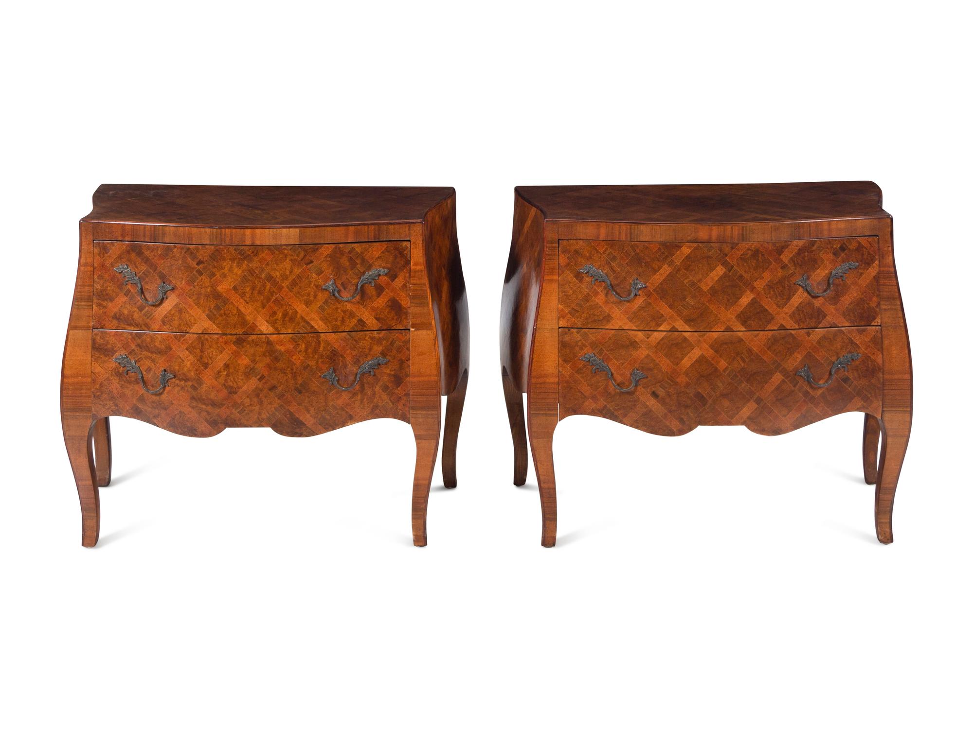 A Pair of Italian Parquetry Commodini