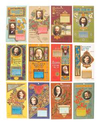 [ADVERTISING]. Bullock Electric Mfg. Co., complete run of 12 calendar cards for January-December 1904. Cincinnati, OH: Strobridge Litho. Co., 1903.