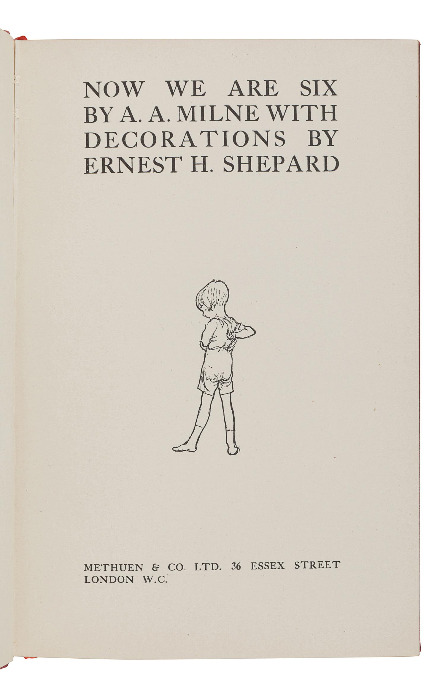 MILNE, Alan Alexander (1882-1956). Winnie-The-Pooh . London: Methuen & Co. Ltd, 1926.