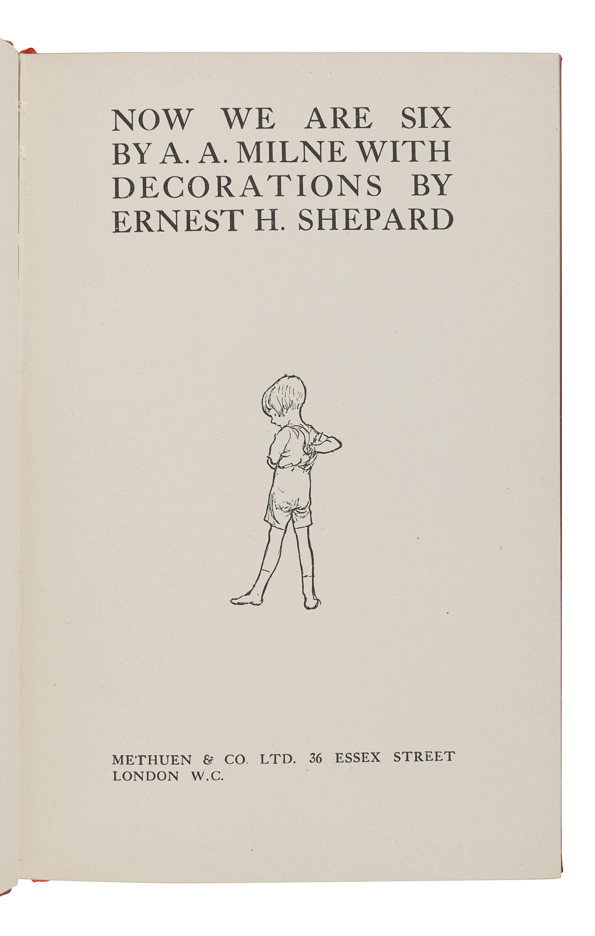MILNE, Alan Alexander (1882-1956). Winnie-The-Pooh . London: Methuen & Co. Ltd, 1926.