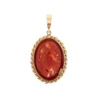 YELLOW GOLD AND CORAL PENDANT