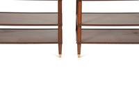 A Pair of George III Style Figured Mahogany Inlaid Side Tables