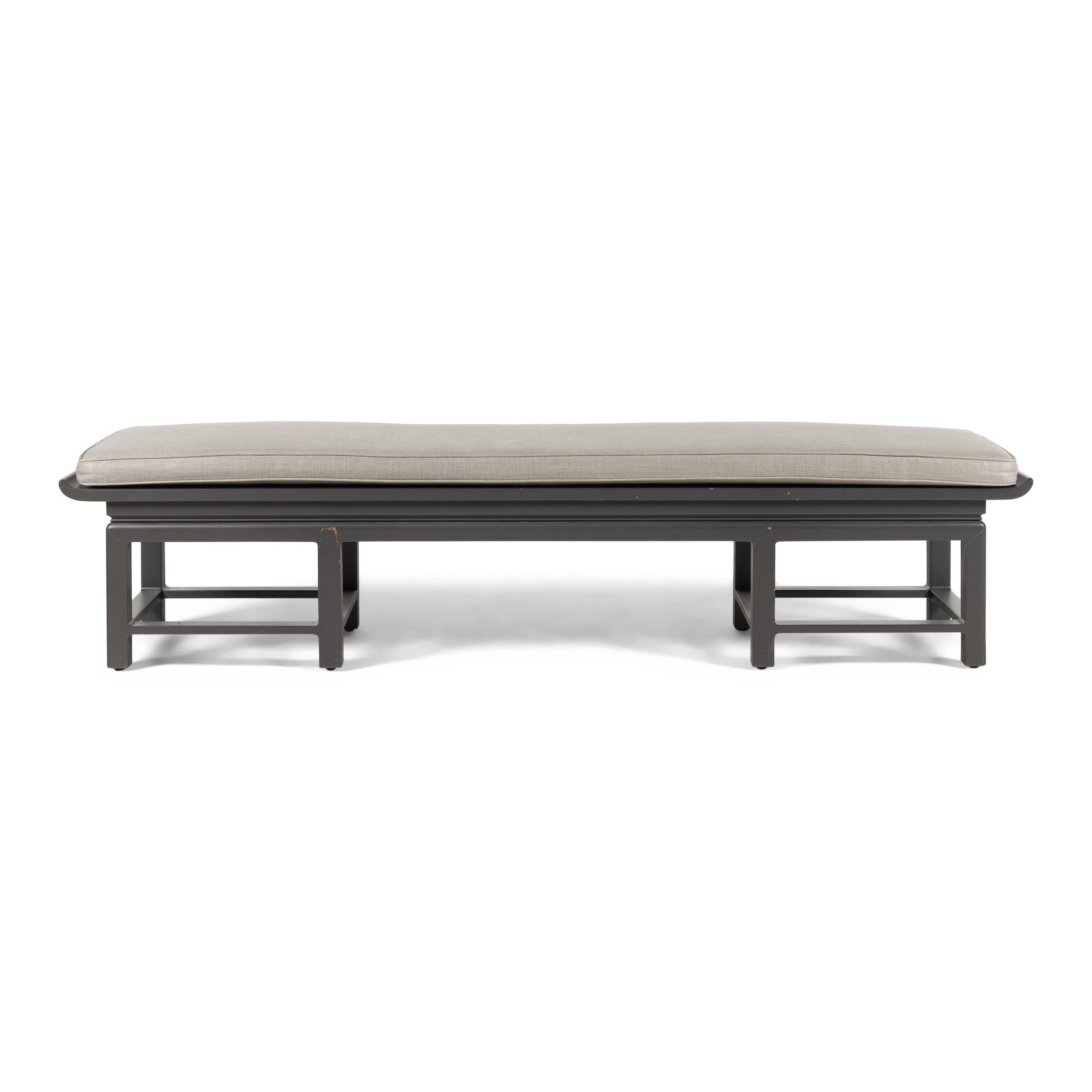 A Contemporary Gray-Painted Hall Bench