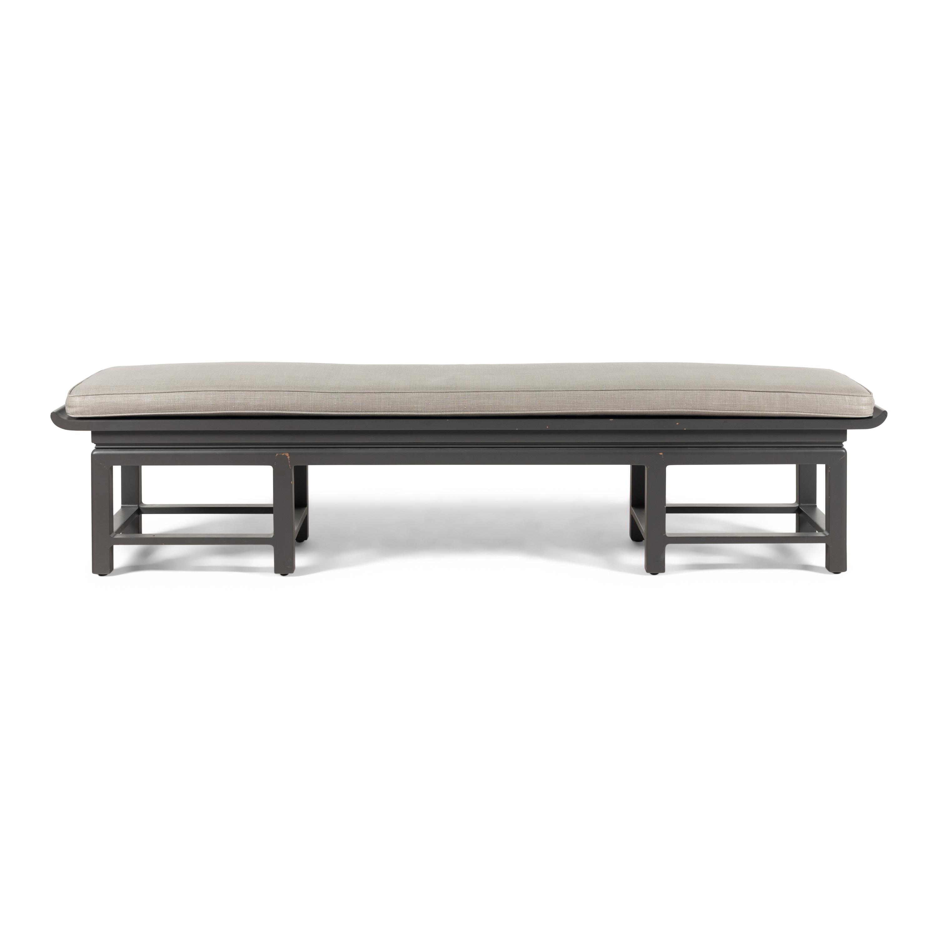 A Contemporary Gray-Painted Hall Bench