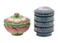 Two Chinese Canton Enamel on Metal Wares